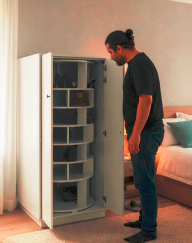 Luxury Rotating Shoe Storage Armoire